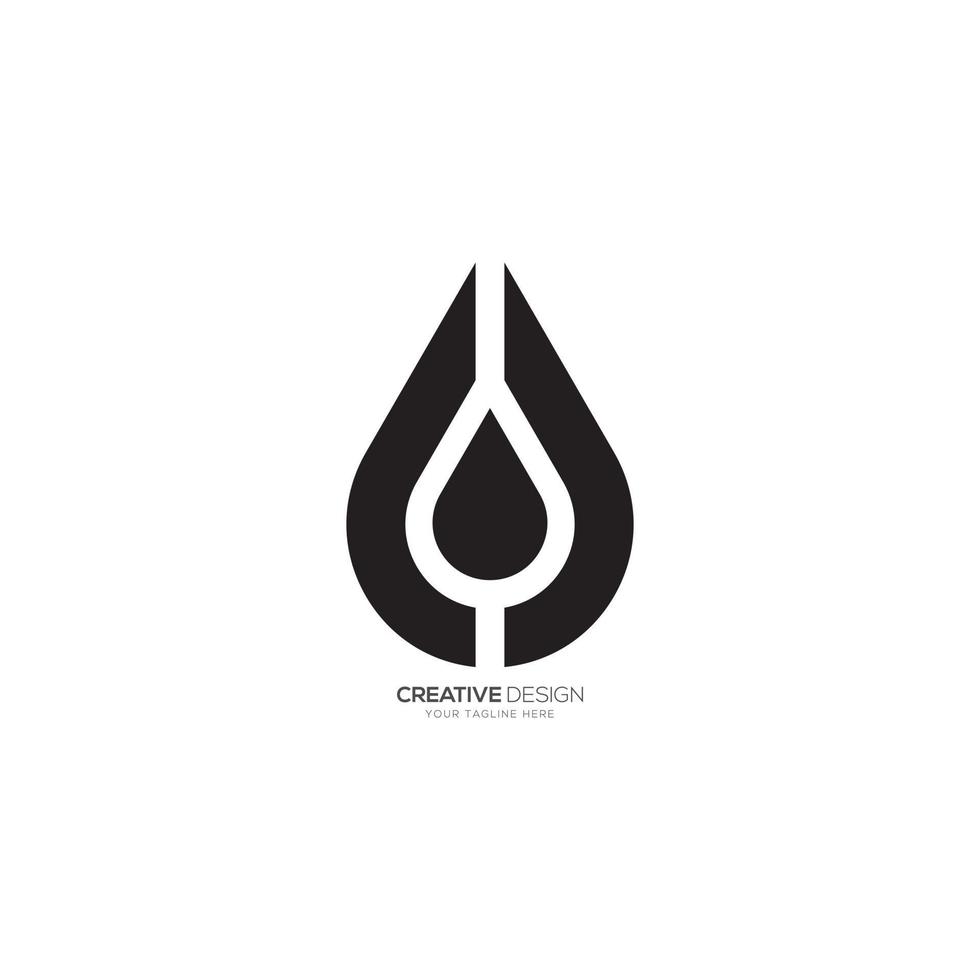 Modern letter C J with water droplet creative logo vector