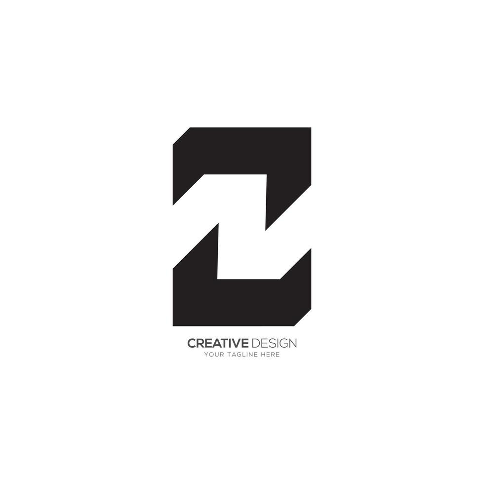 Letter N negative space modern shape monogram logo vector