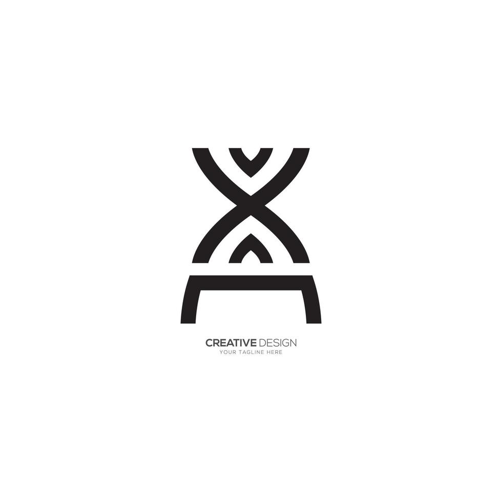 Letter X a or A x modern unique monogram logo vector