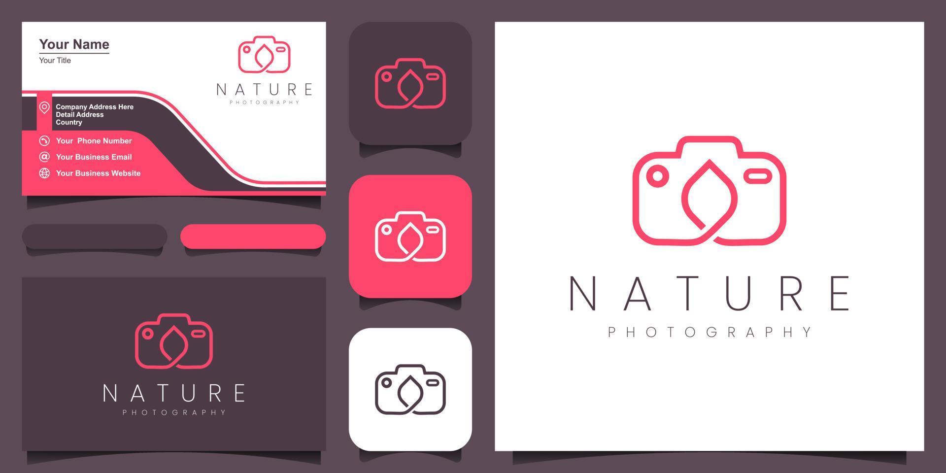 photography nature logo, design vector simple elegant modern style.