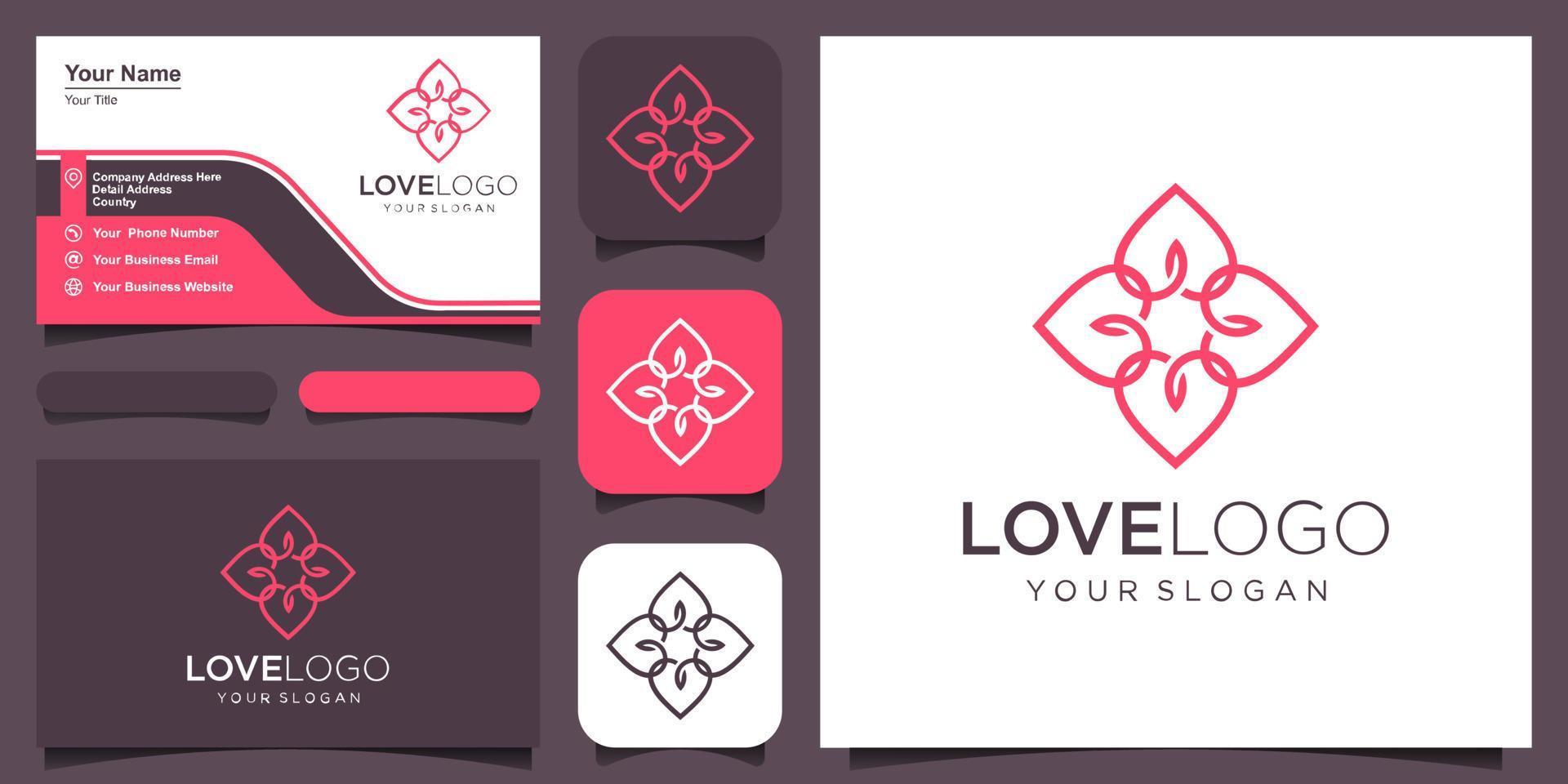 heart ornament logotype. Abstract line creative logo icon design. vector