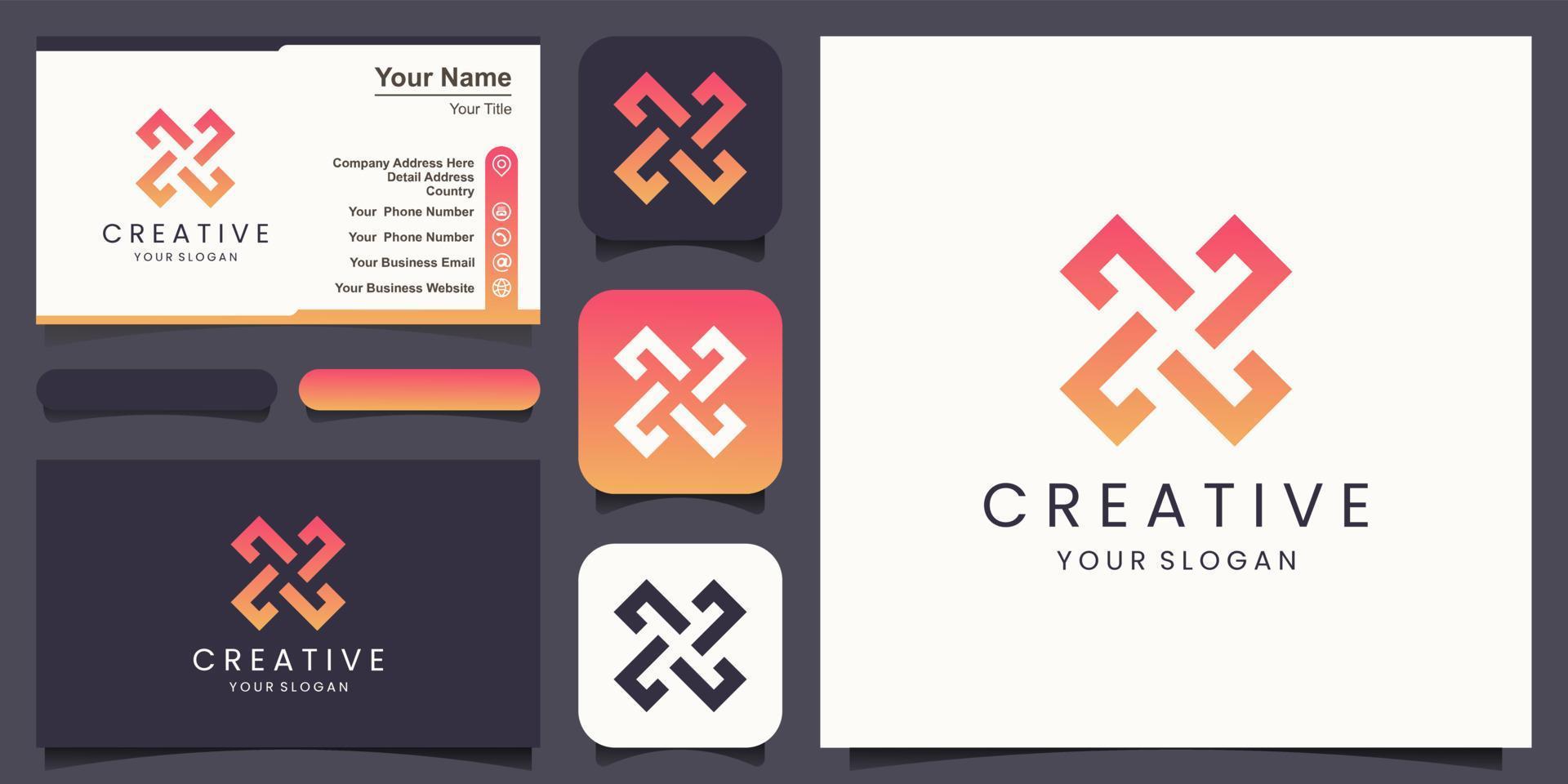 X Letter Logo Template vector icon illustration design
