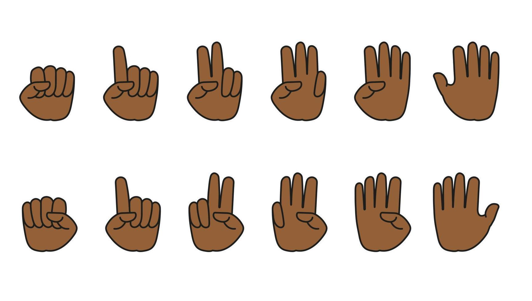 vector ilustración de mano contar dedo uno a diez con izquierda mano y Derecha mano