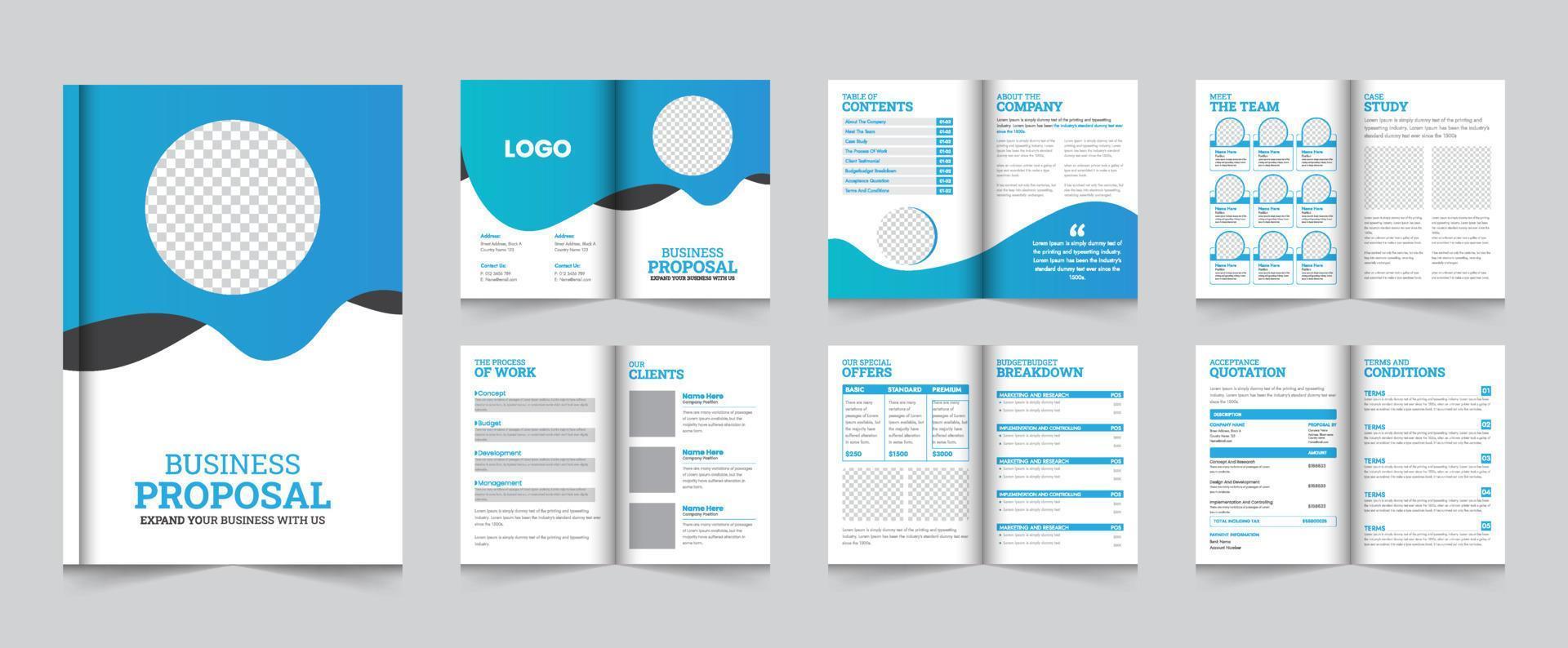 Business Proposal Layout or Business Project Proposal Template vector