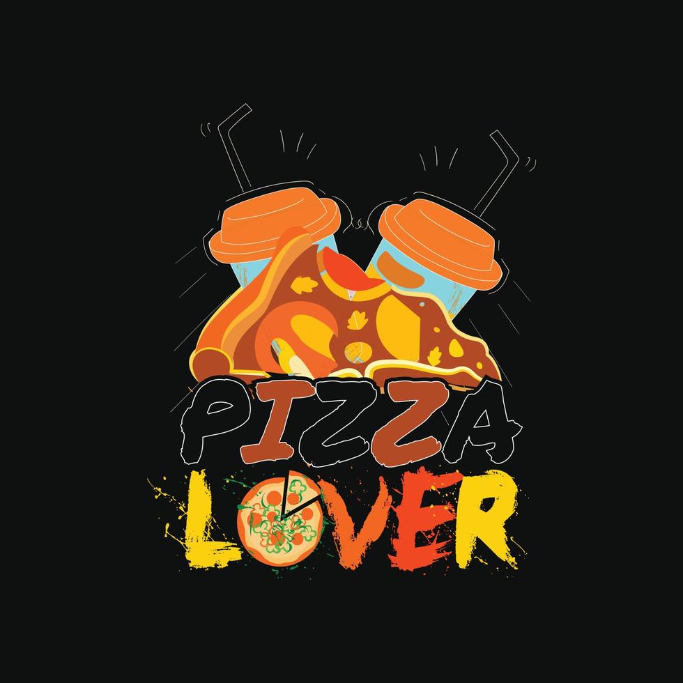 Pizza amante vector camiseta diseño. Pizza camiseta diseño. lata ser usado para impresión tazas, pegatina diseños, saludo tarjetas, carteles, bolsas, y camisetas