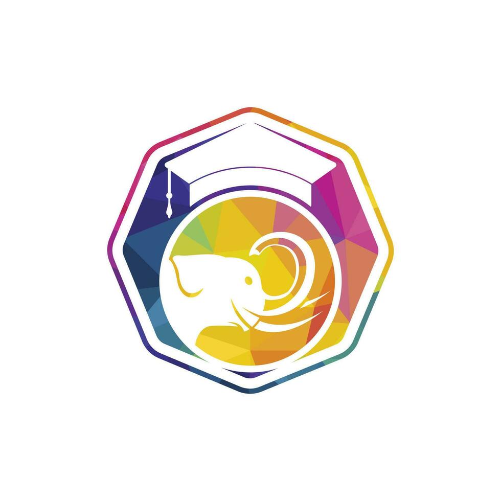 aprendizaje elefante vector logo diseño. elefante con un graduación gorra icono logo.