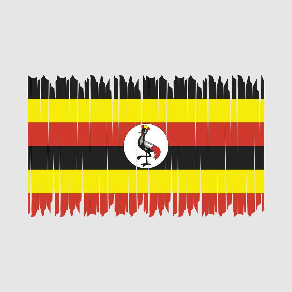 pincel de bandera de uganda vector