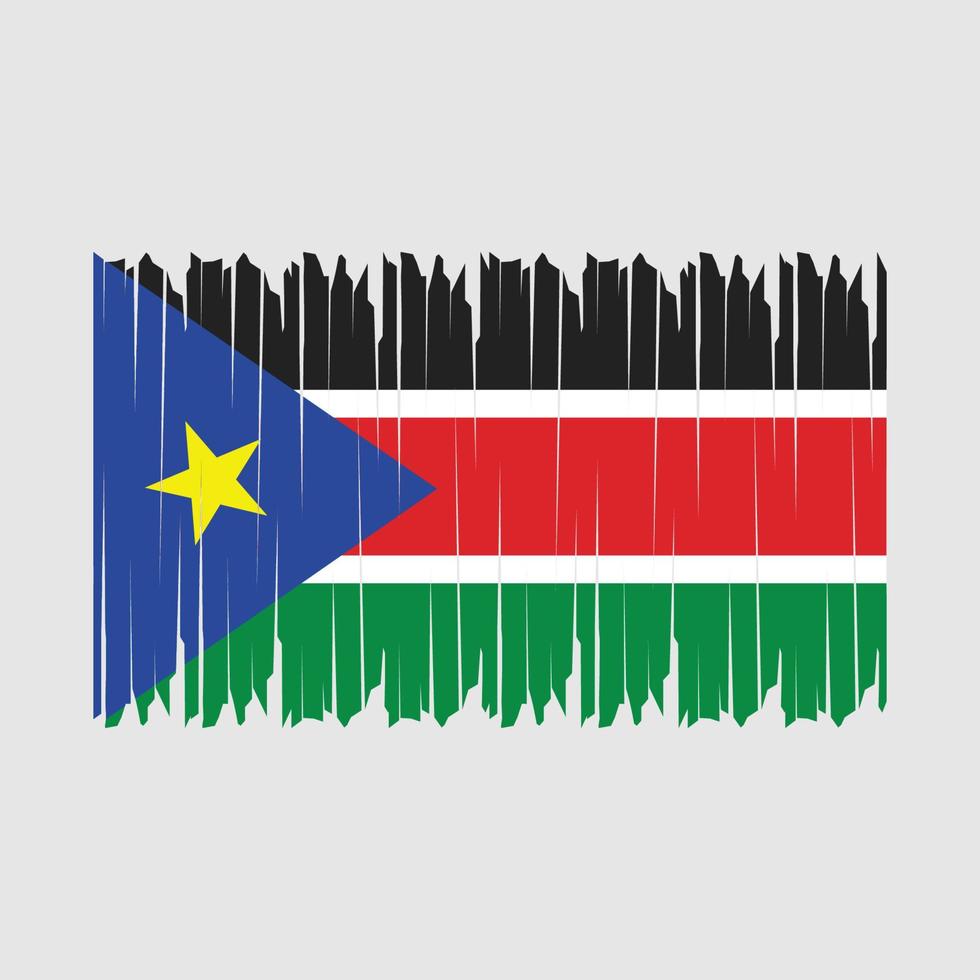 South Sudan Flag Brush vector