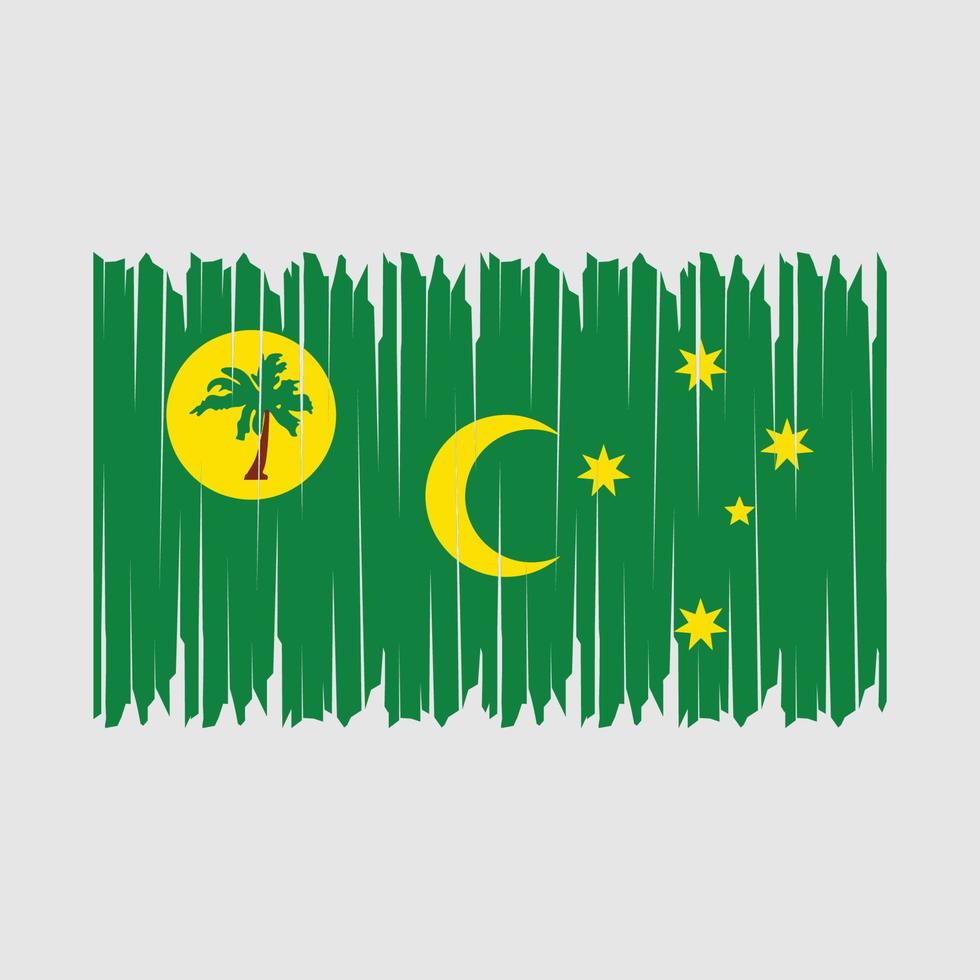 cepillo de bandera de las islas cocos vector