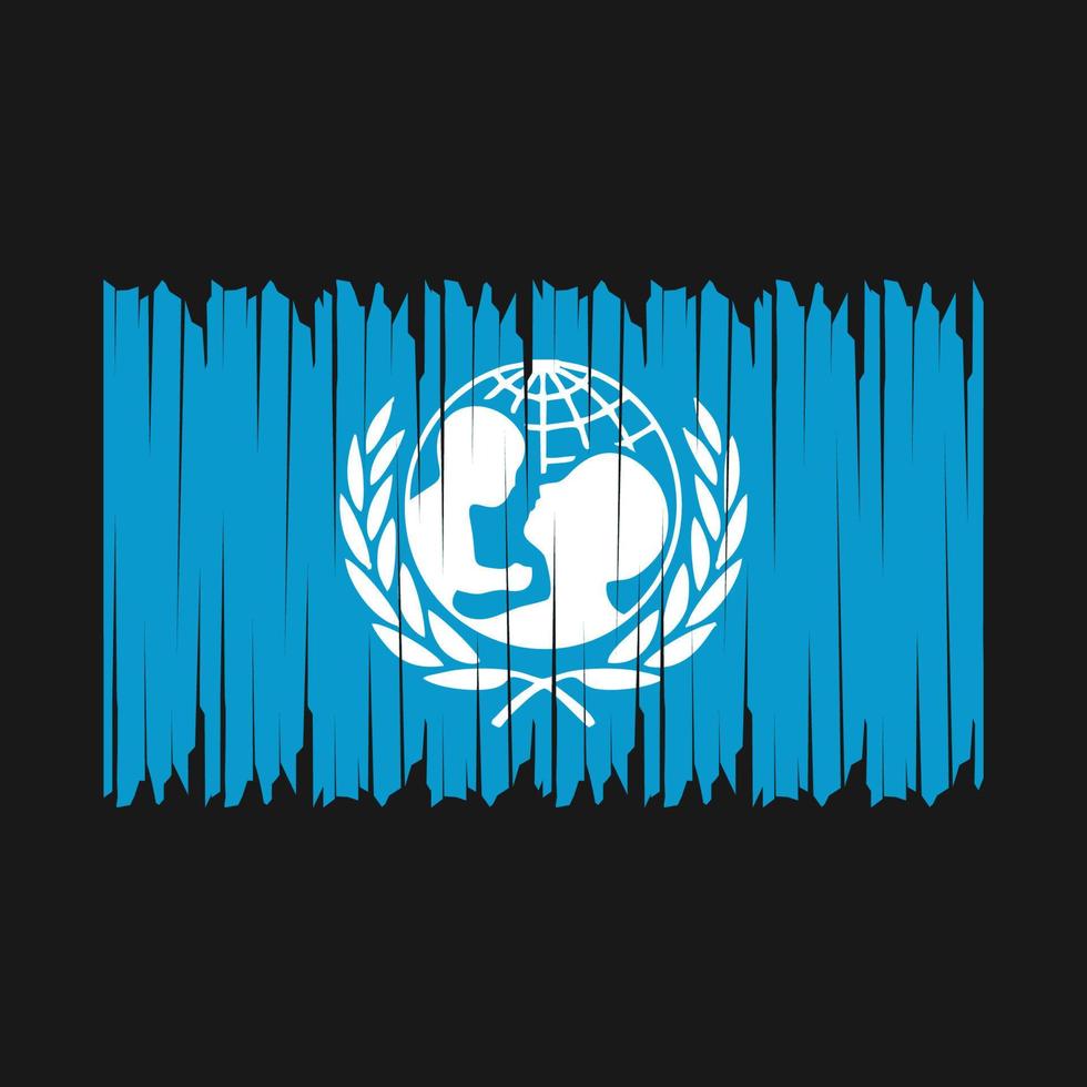 cepillo de la bandera de unicef vector