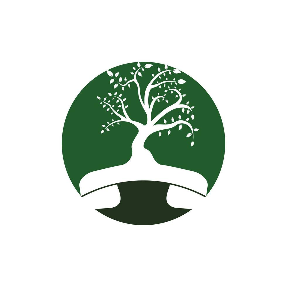 diseño de logotipo de vector de llamada de naturaleza. plantilla de diseño de icono de árbol de auricular.