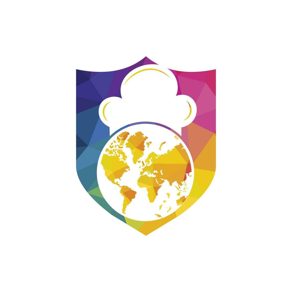 Global chef vector logo design.