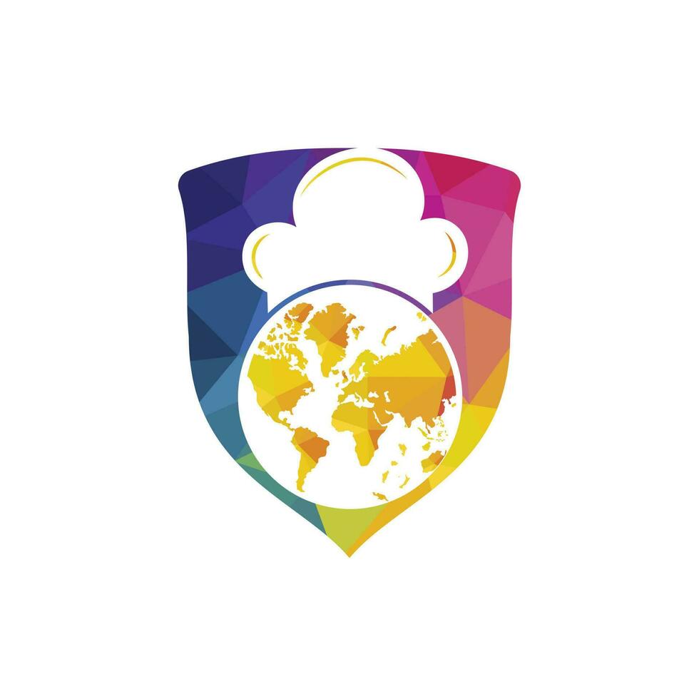 Global chef vector logo design.