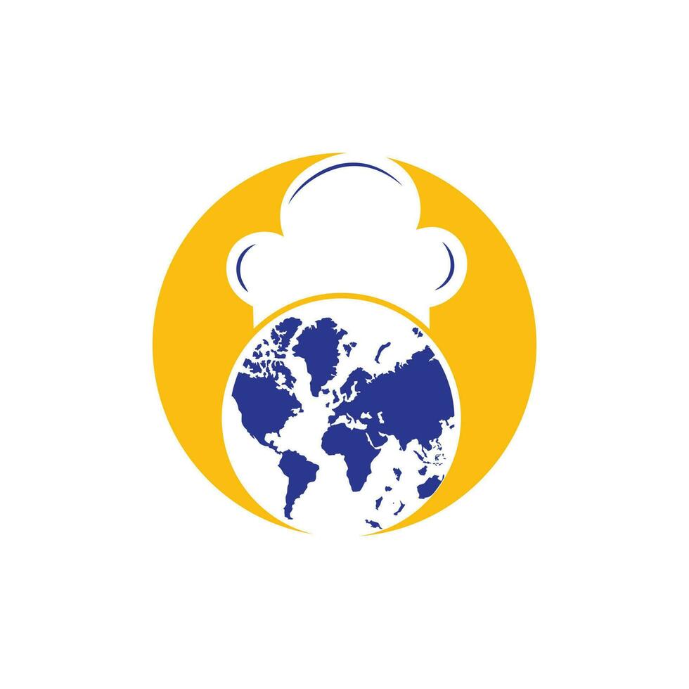 Global chef vector logo design.