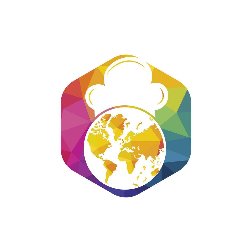 Global chef vector logo design.