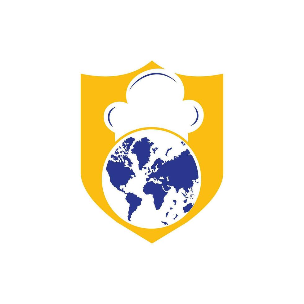 Global chef vector logo design.