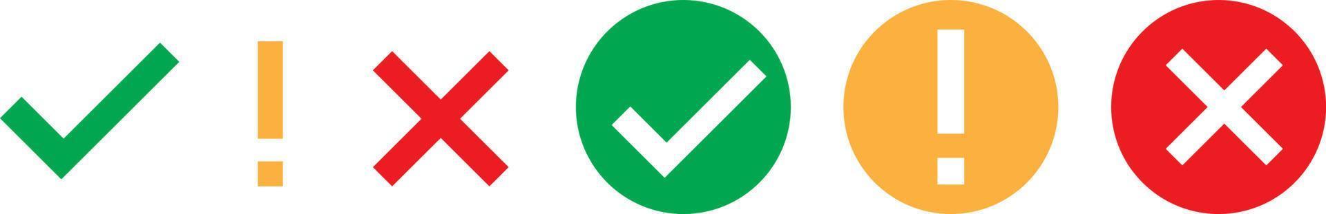 Cross Check Mark Icons Flat Round: vetor stock (livre de direitos) 1923367970
