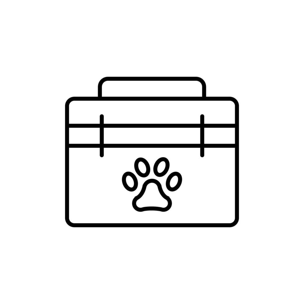 suitcase for pets. outline icon vector