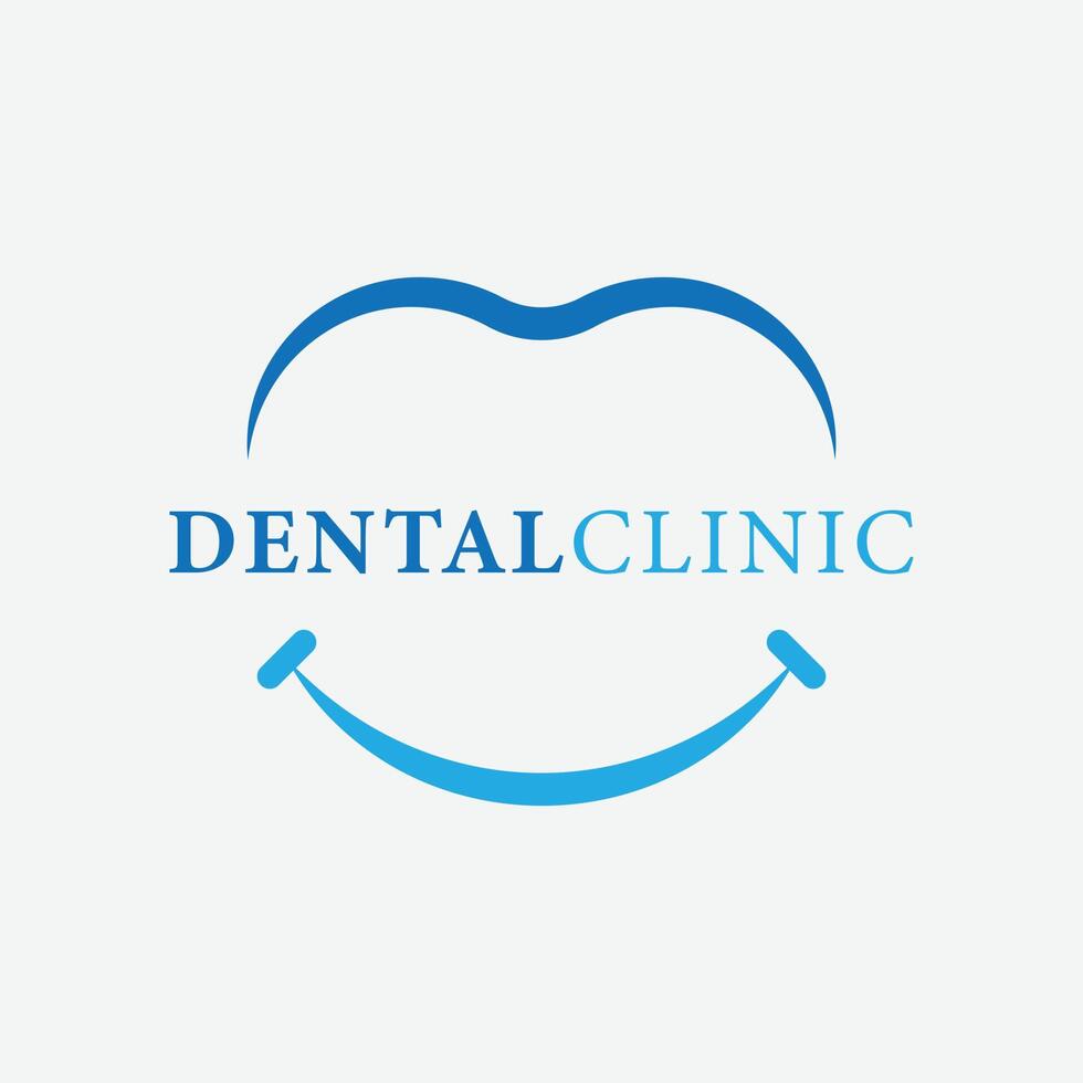 eps10 vector dentist or dental clinic logo element template with smile symbol isolated on grey background