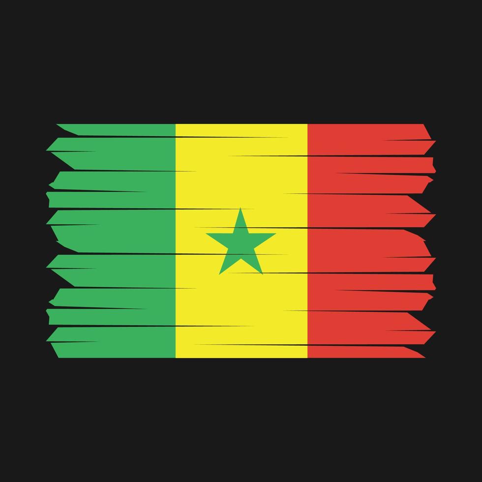 cepillo de la bandera de senegal vector