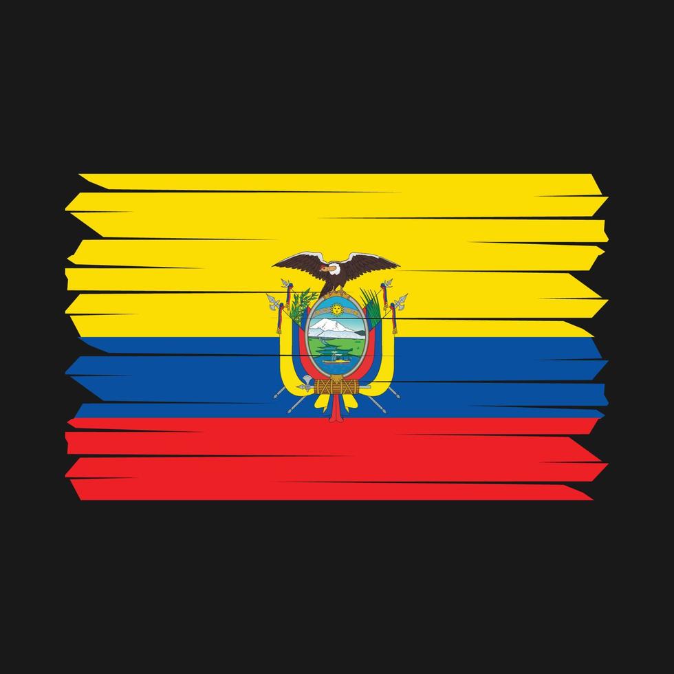 cepillo de bandera de ecuador vector