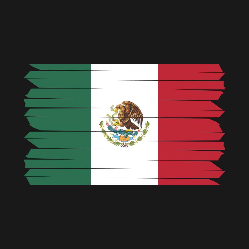 cepillo de bandera de méxico vector