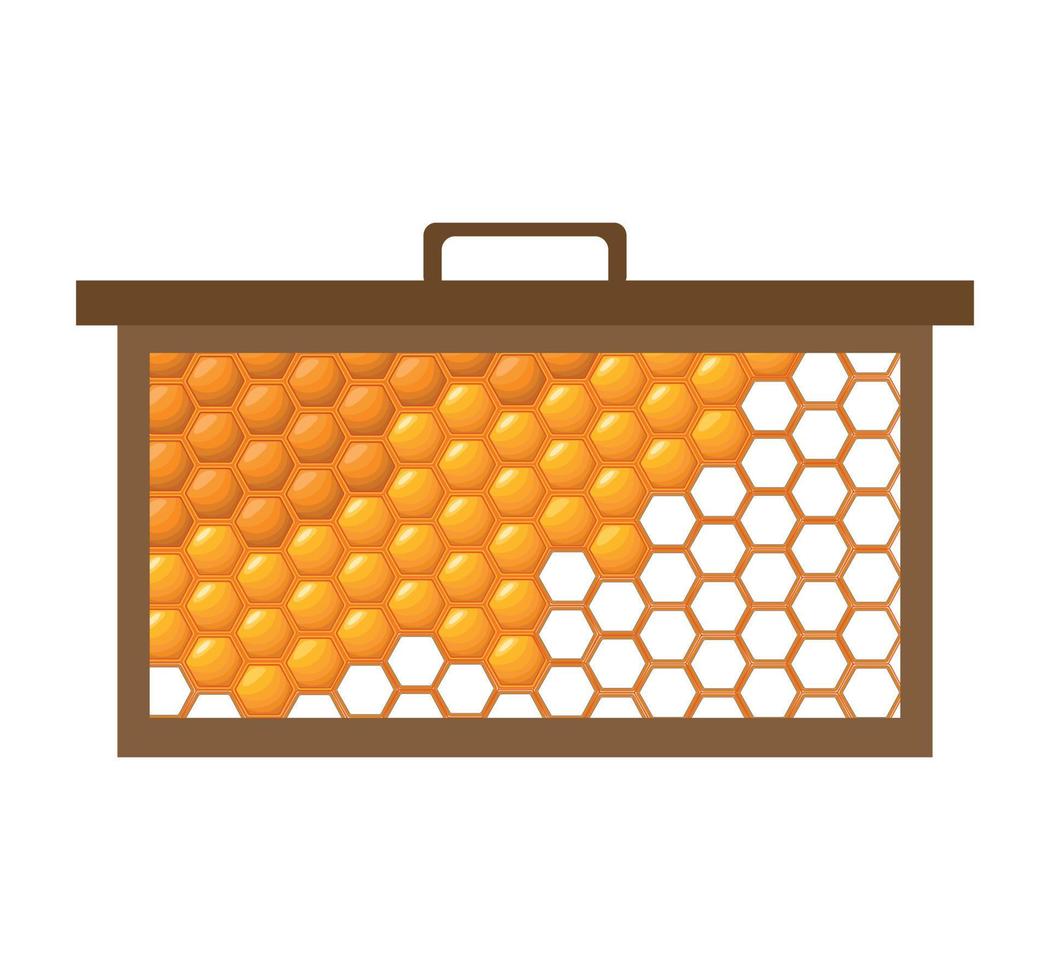 abeja miel marco icono en blanco antecedentes en plano estilo vector
