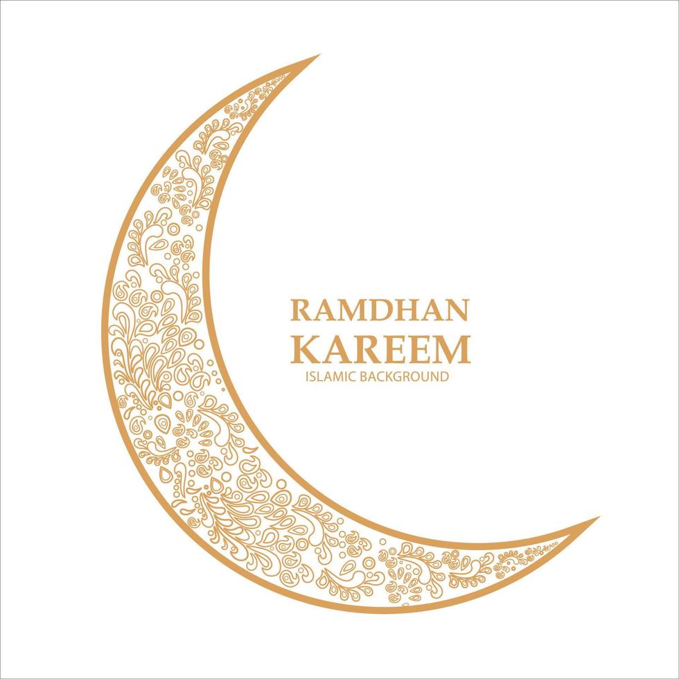 Elegant crescent moon mandalal design. Abstract style illustration for background, cover, banner. Ramadan Kareem vector