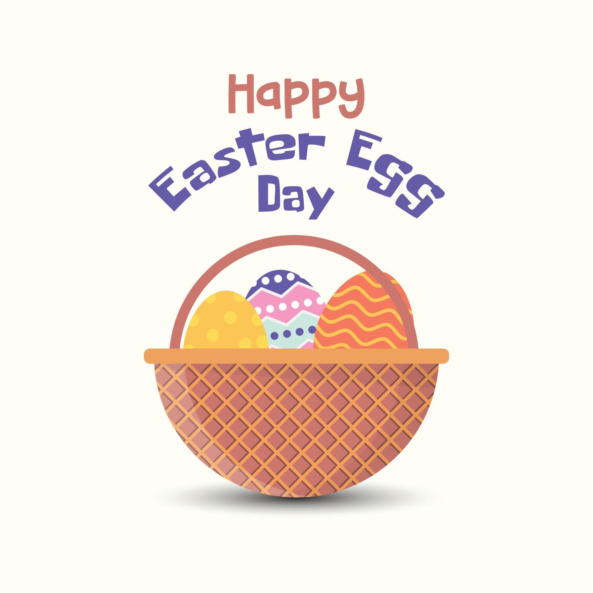 Happy easter egg basket vector illustration 21583250 Vector Art at Vecteezy