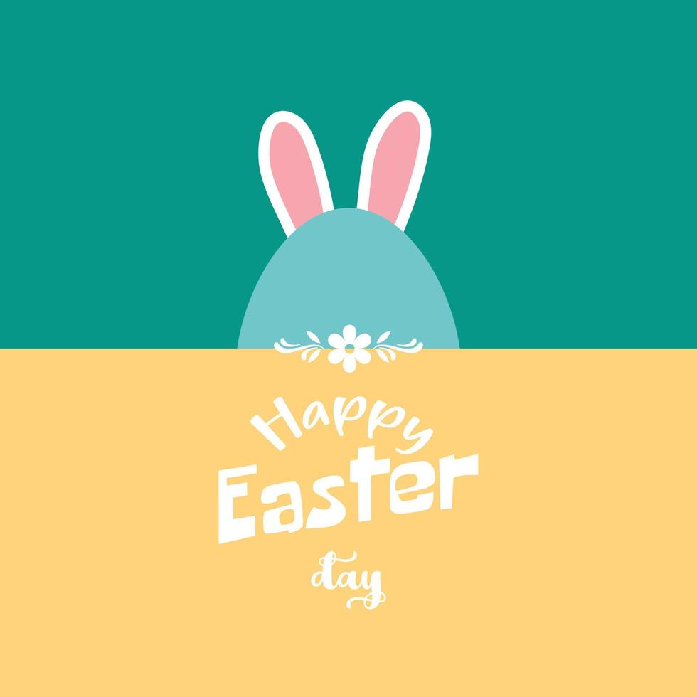 Happy easter egg bunny poster template vector