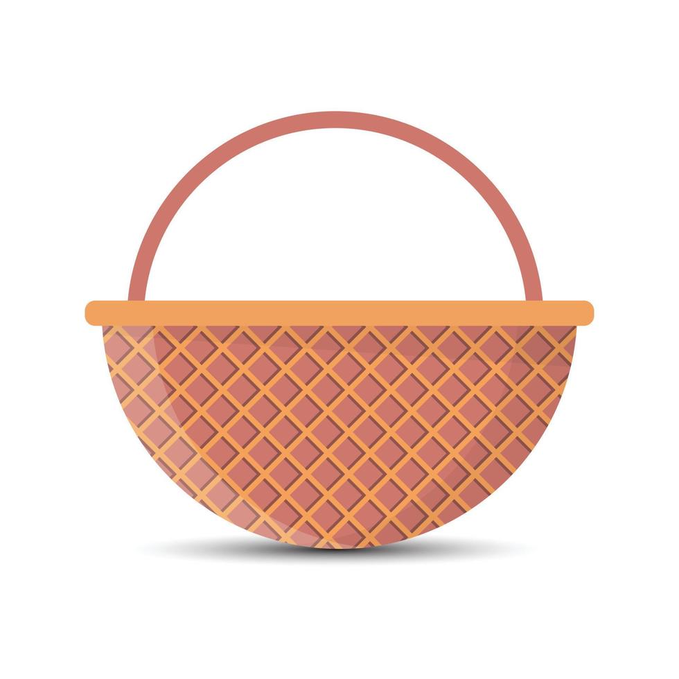 Empty brown basket vector illustration