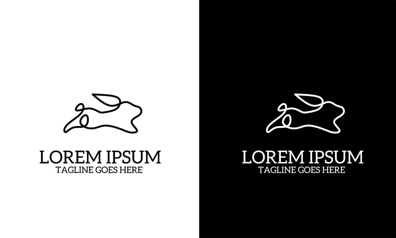 vector graphic of line art logo rabbit run minimalist simple