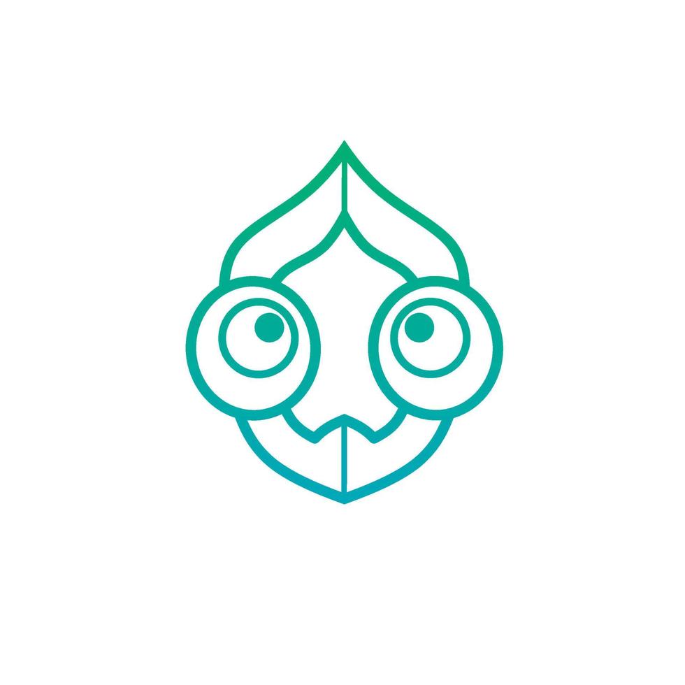 illustration vector graphic of symbol face chameleon line art