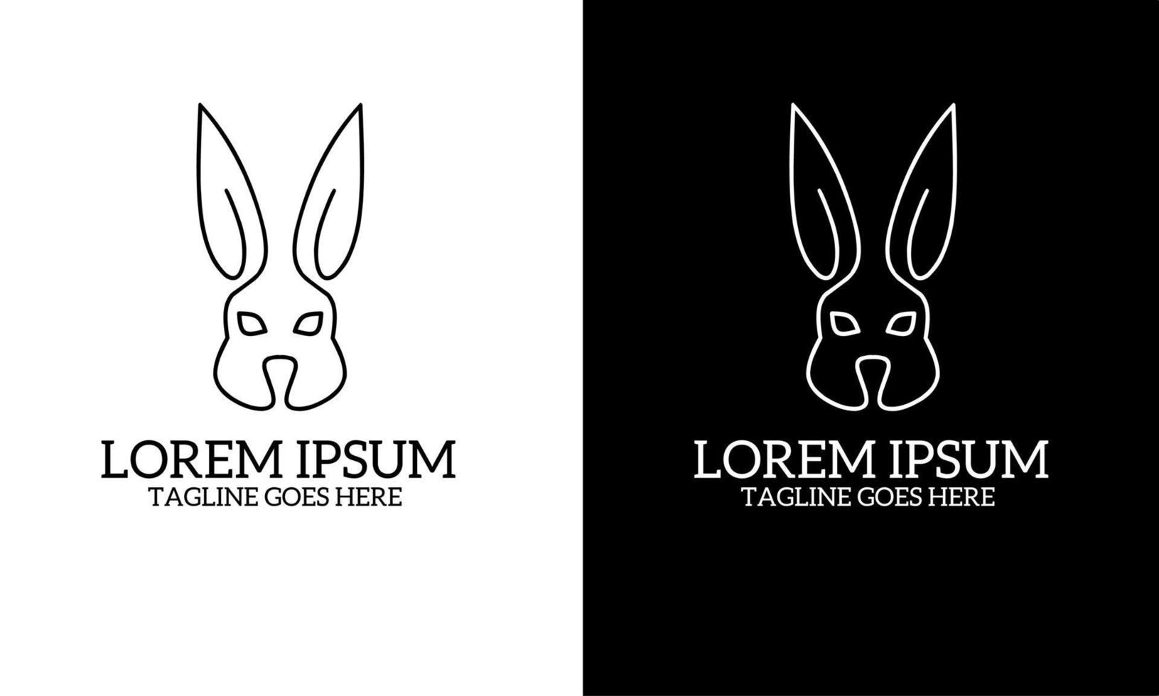 vector graphic of line art logo face rabbit minimalist simple