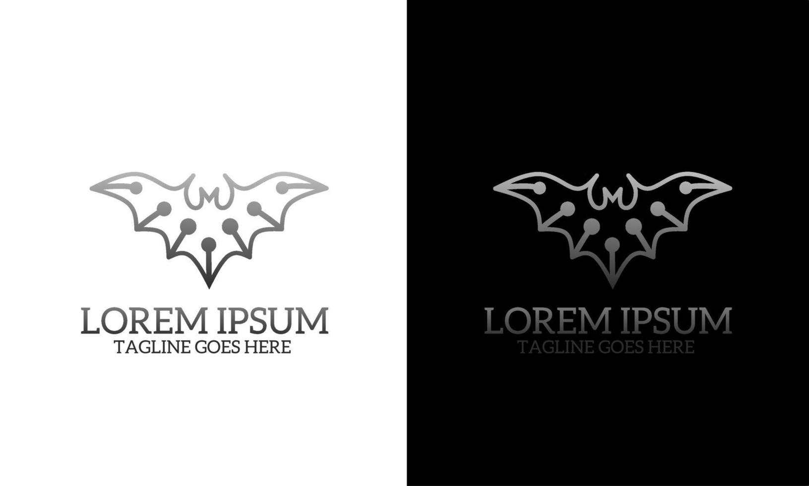 Template logo bat simple minimalist vector