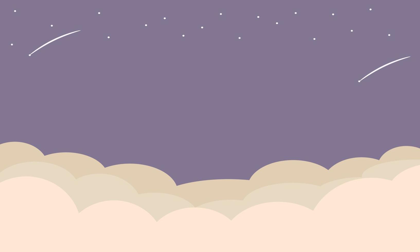 aesthetic background. illustrations of clouds, stars and sky with purple gradations. suitable for wallpapers, presentation backgrounds, and various other design needs. vector