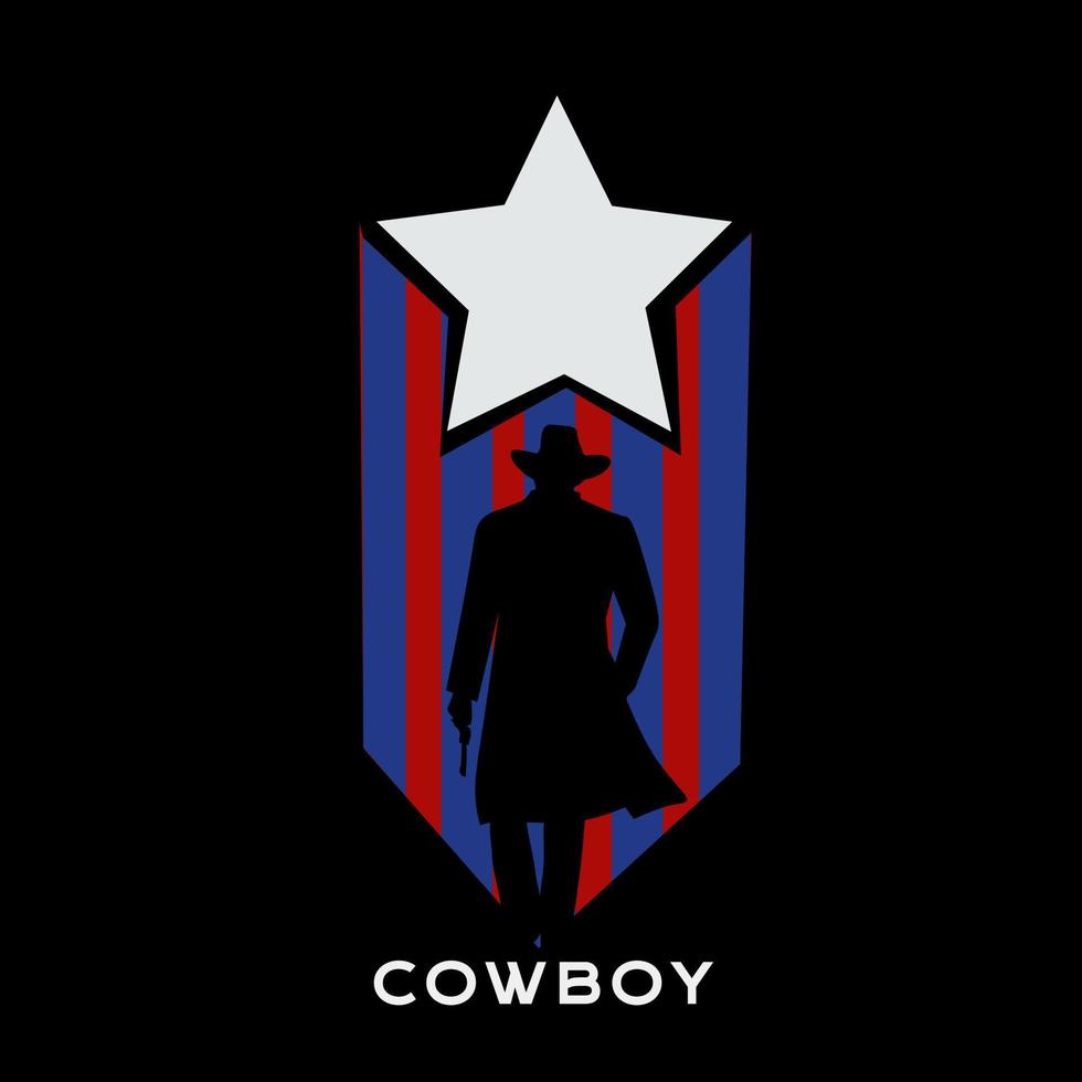 illustration vector of american cowboy perfect for print,apparel,etc