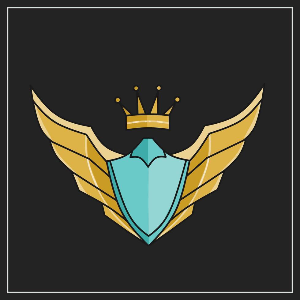 illustration vector of heraldic shield with wings perfect for print,etc