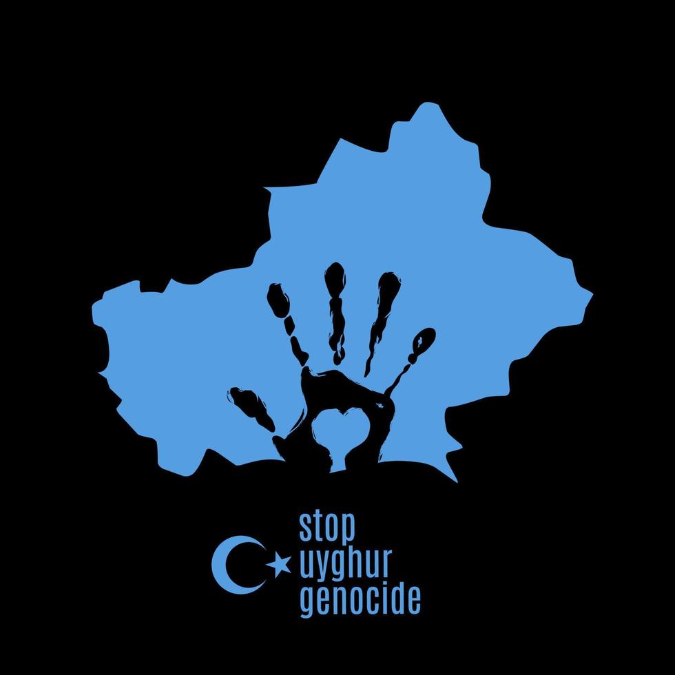 illustration vector of stop uyghur genocide perfect for print,etc