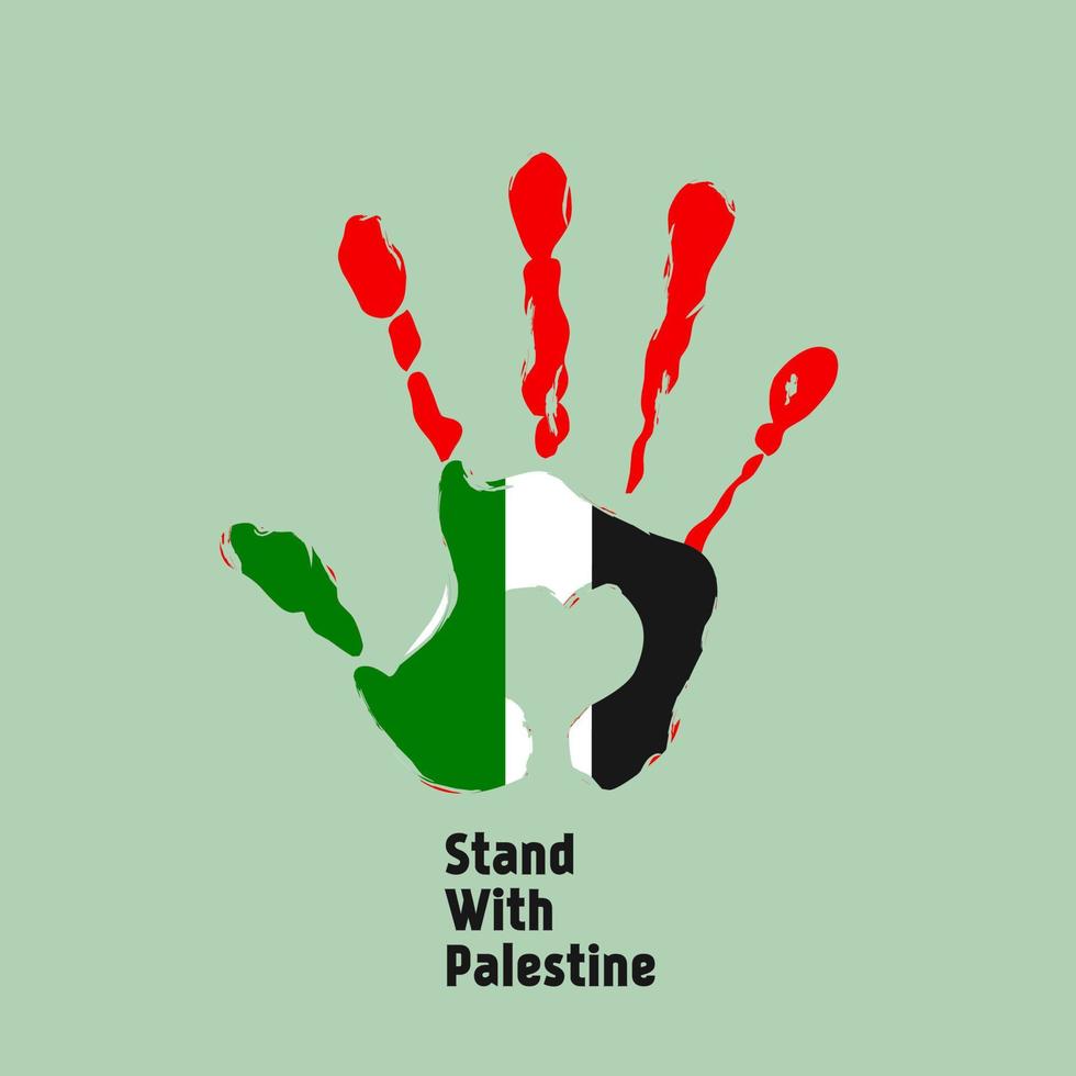 illustration vector of hand sign says standing with palestine perfect for print,apparel,etc