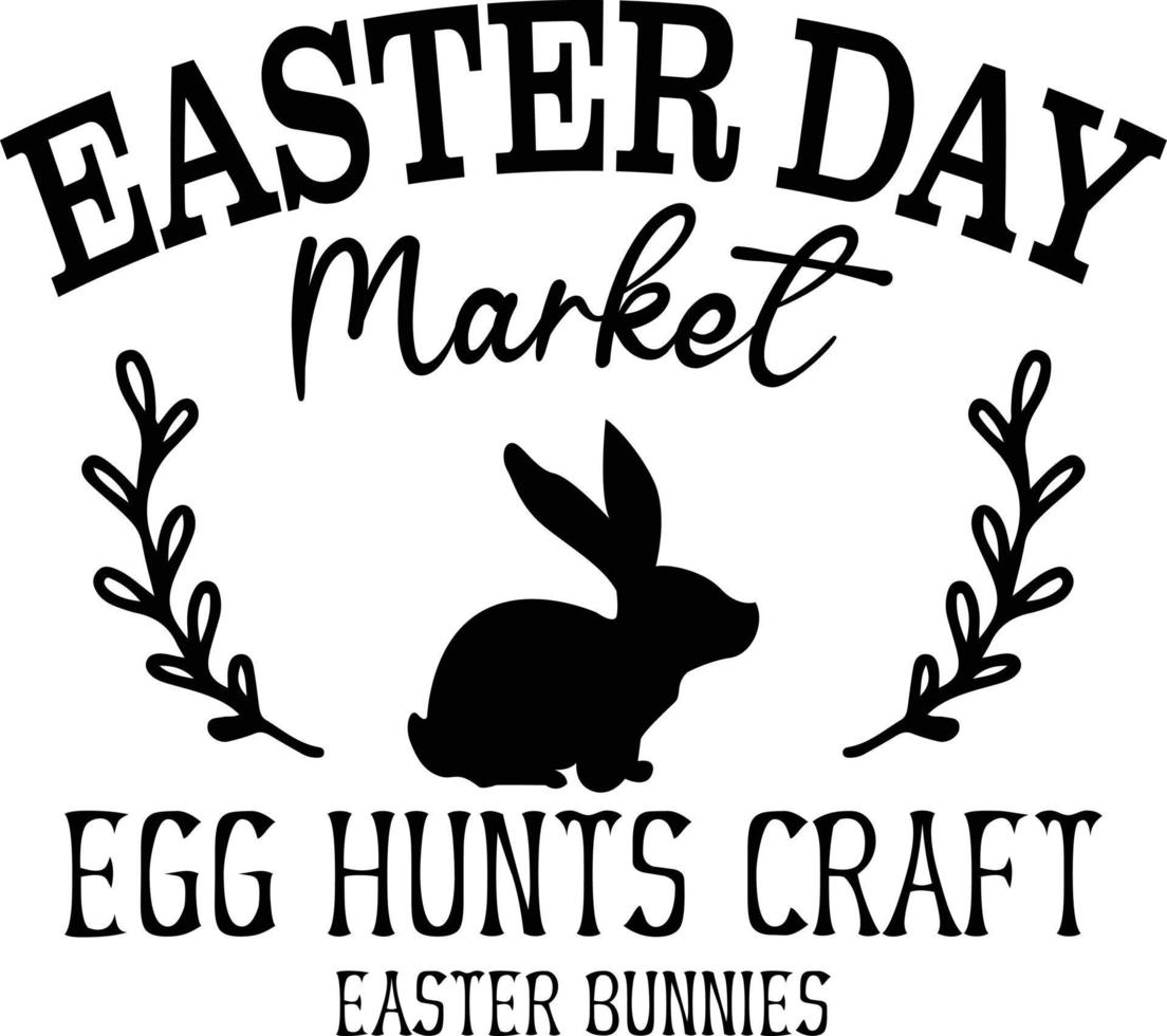 Pascua de Resurrección día mercado huevo caza arte Pascua de Resurrección conejitos vector