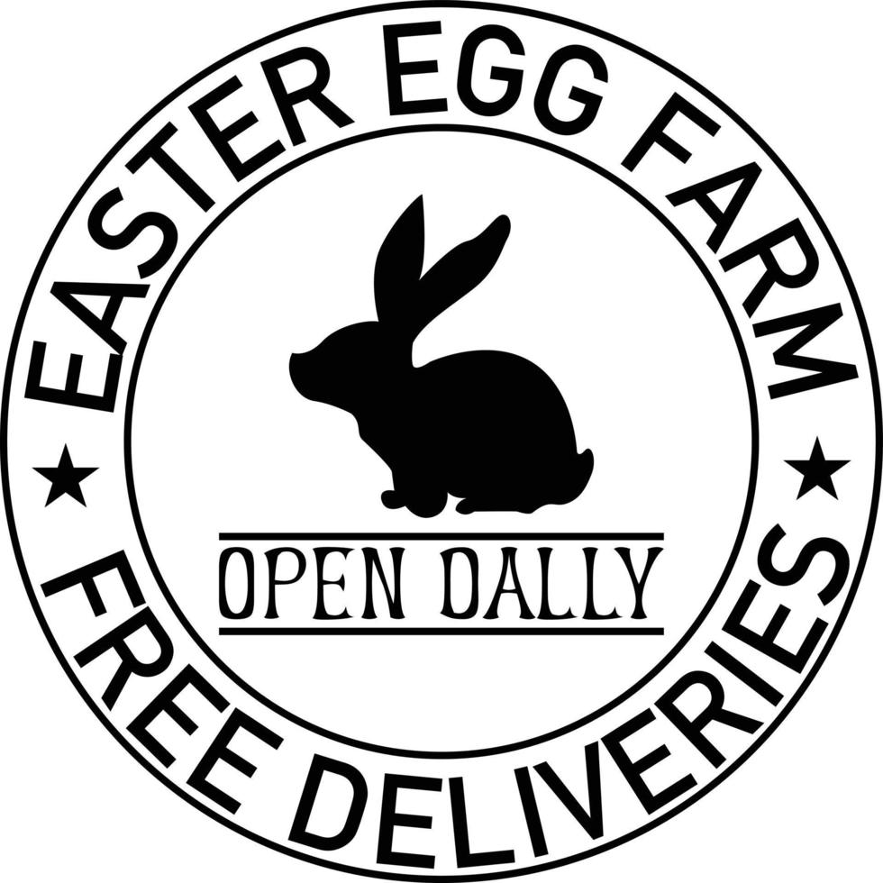easter egg farm open dally free deliveries vector