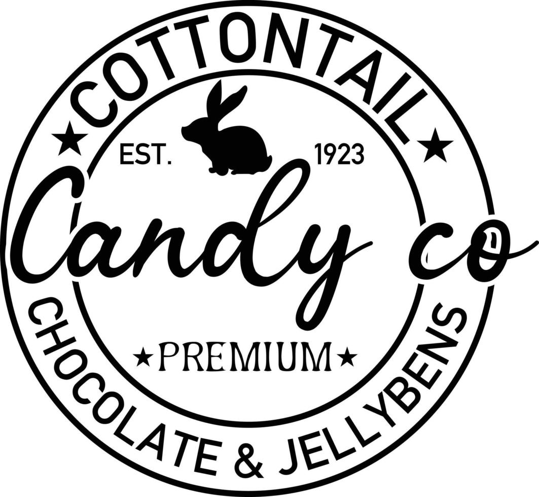 cottontail est 1923 candyco premium chocolate jellybens vector