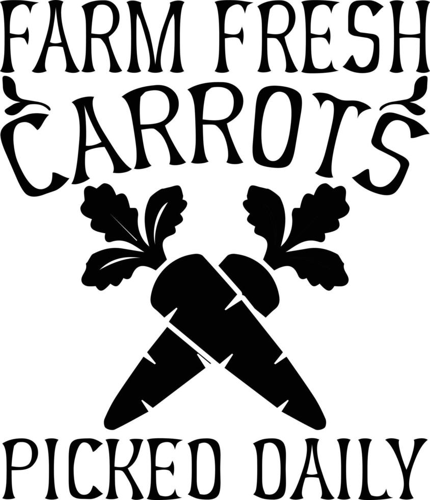 farm fresh carrots picked daily vector