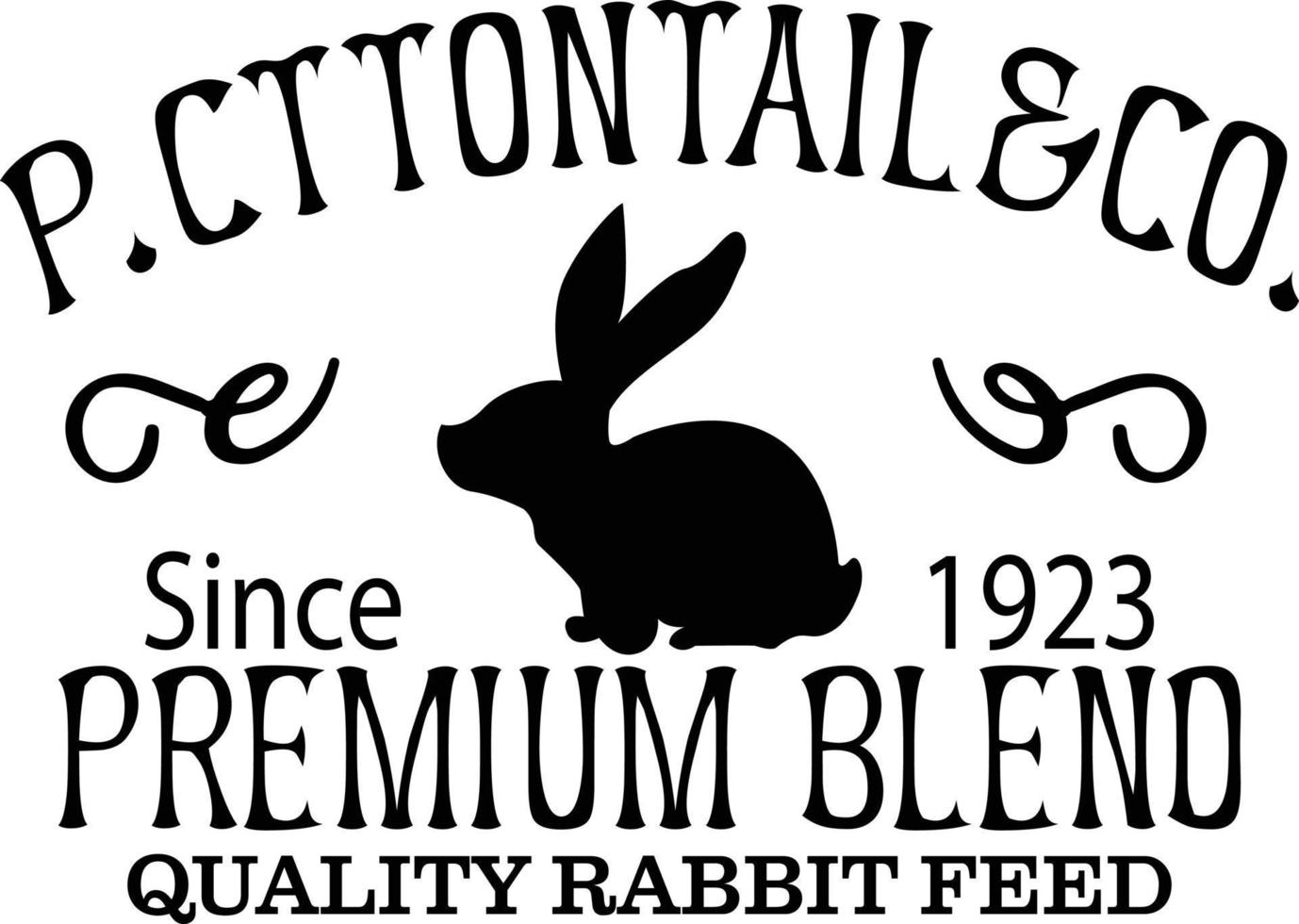 P.cttontailco. since 1923 premium blend quality rabbit feed vector