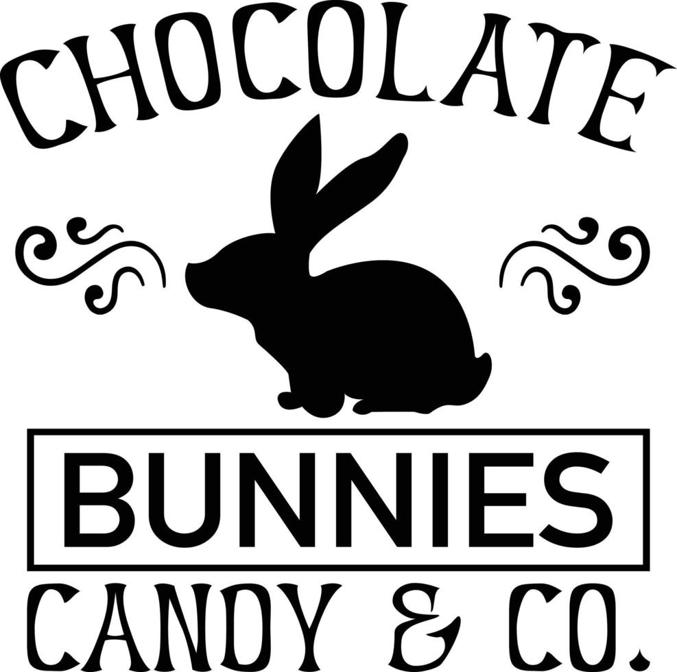 chocolate bunnies candy  co.  Typography Vector T-Shirt