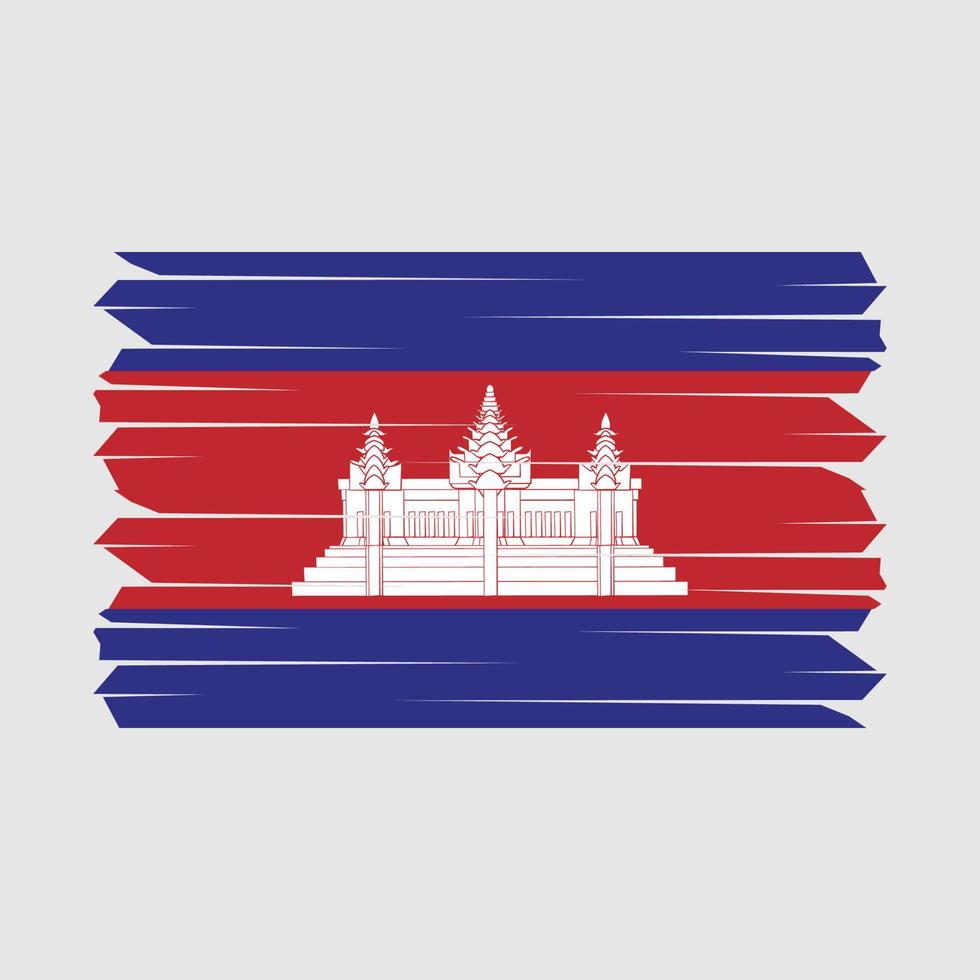 cepillo de bandera de camboya vector