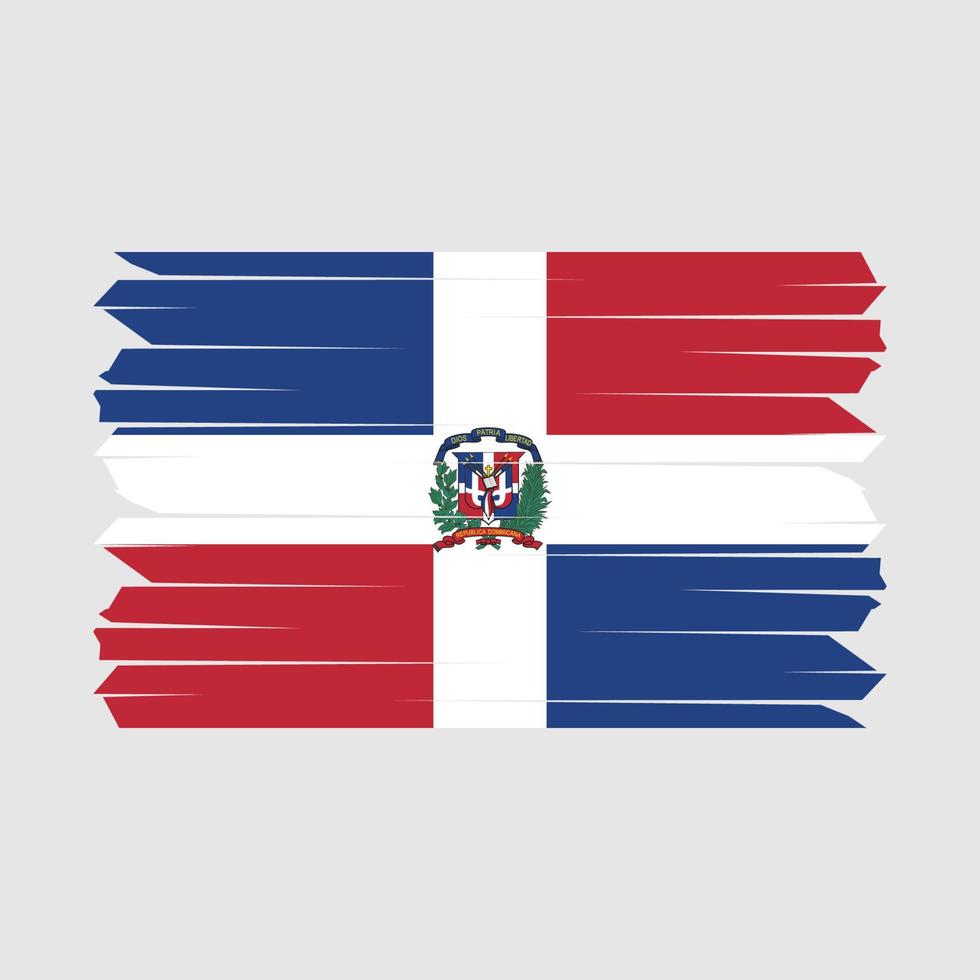 pincel de bandera de república dominicana vector