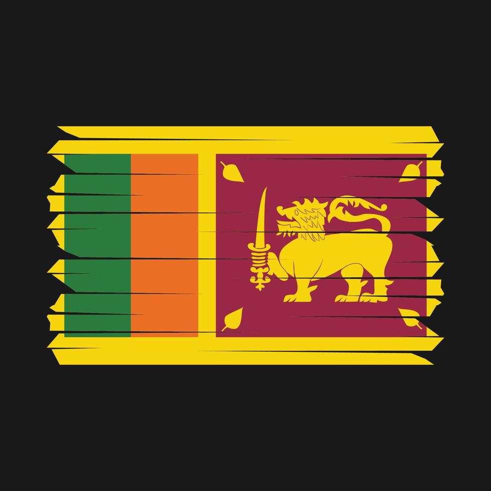 Sri Lanka Flag Brush vector