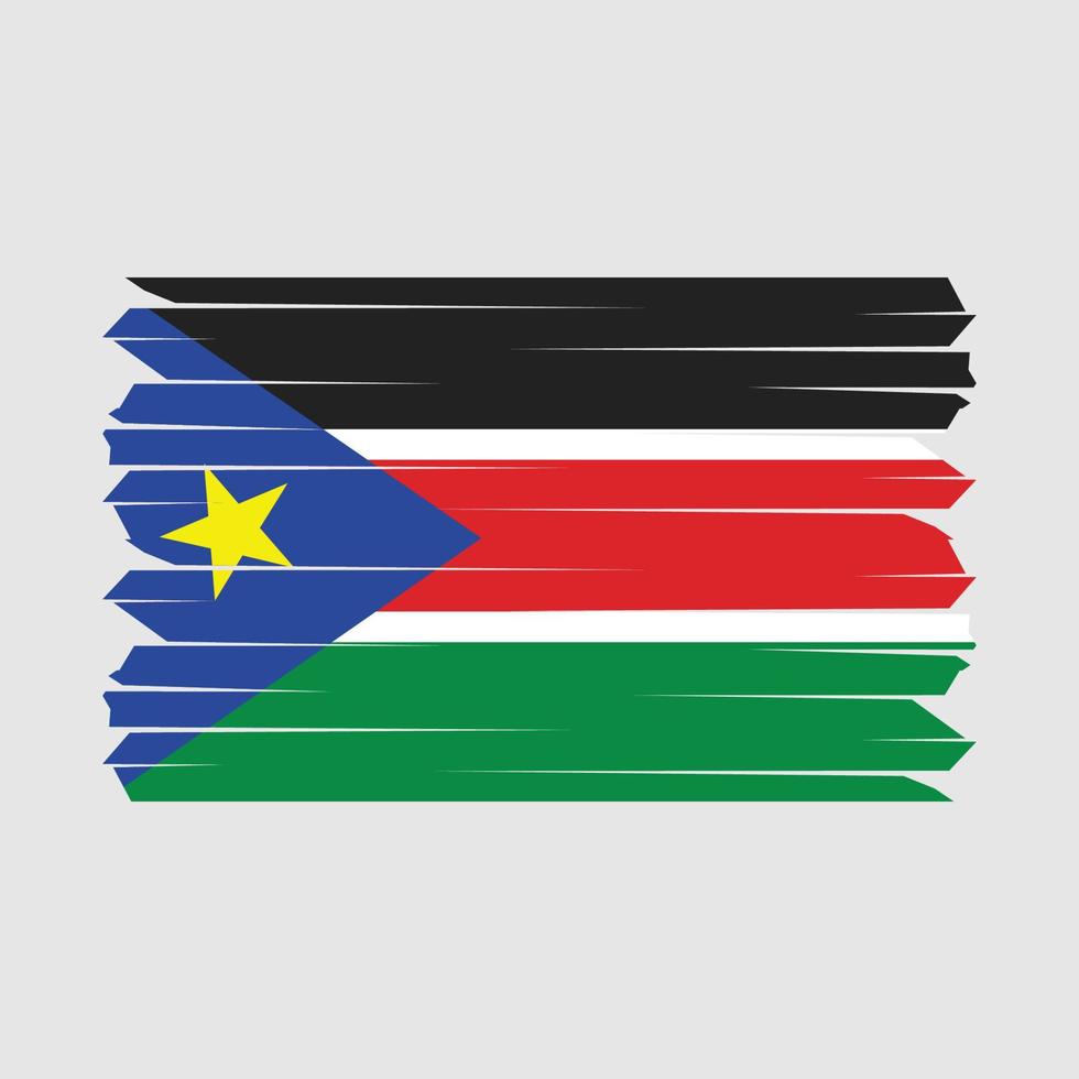 South Sudan Flag Brush vector